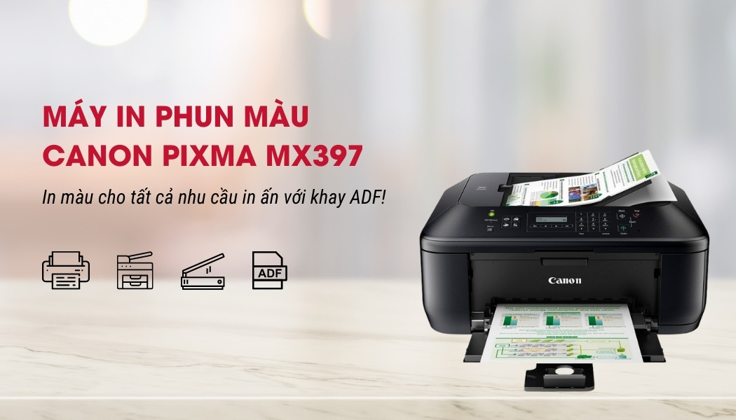 tổng quan máy in phun màu Canon Pixma MX397