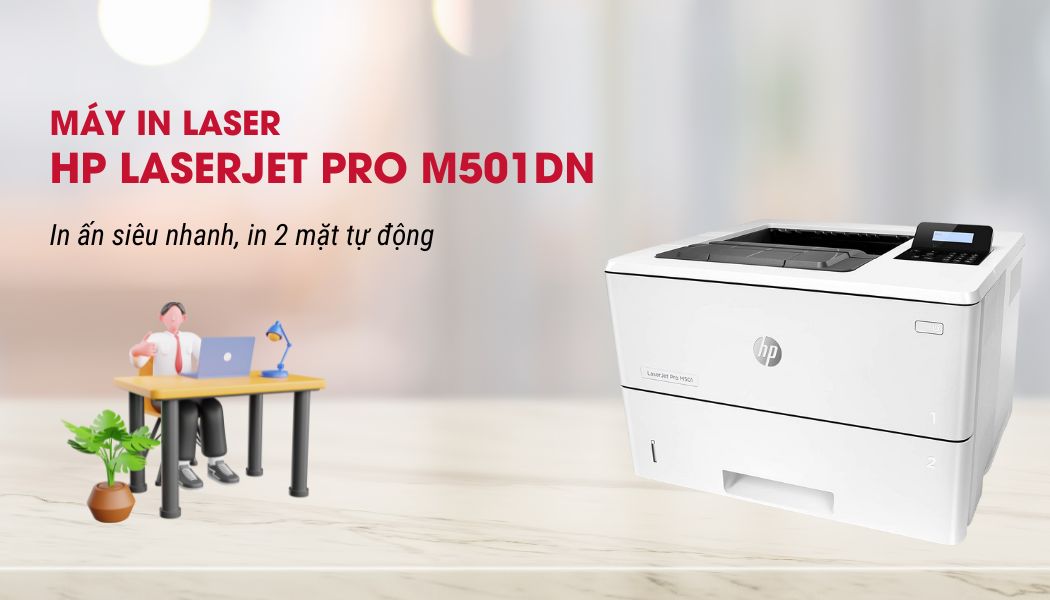 máy in HP 501dn in 2 mặt